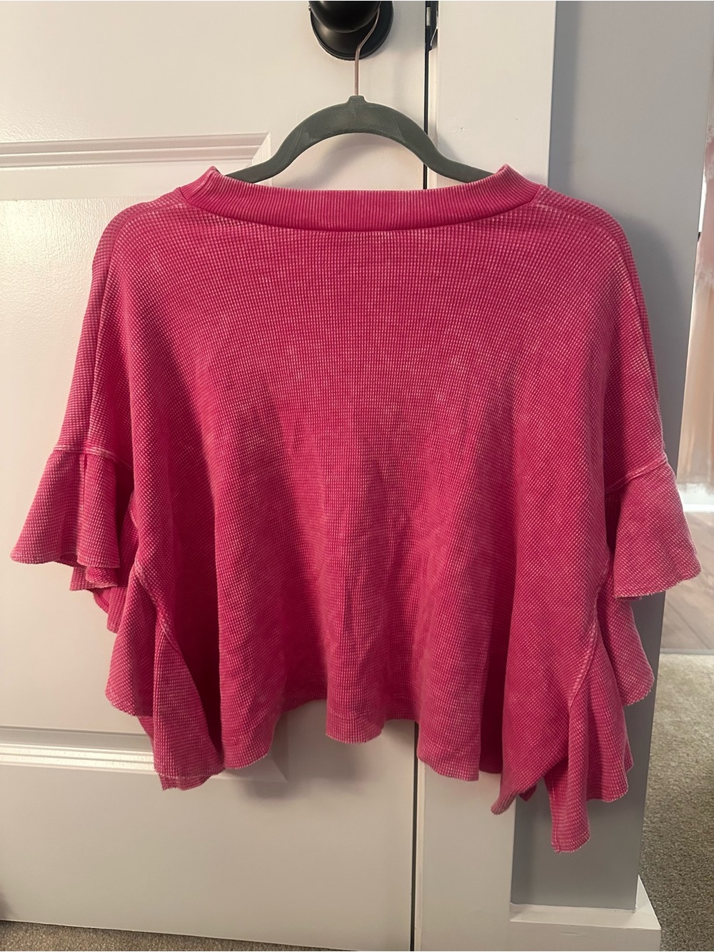 Altar'd State Hot Pink Ruffle Top - Picture 3 of 3